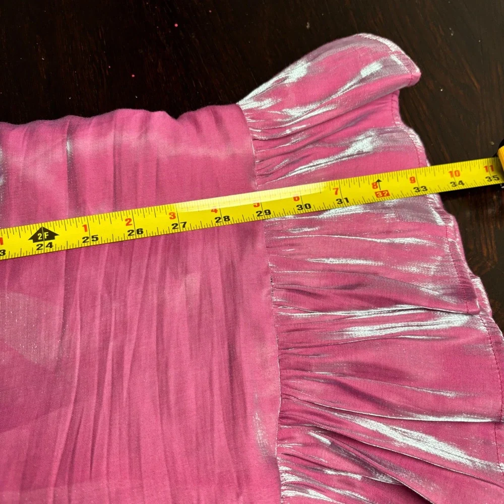 Hausen Purple Iridescent One Shoulder Ruffle Ruched Mini Dress Sz‎ Large Event